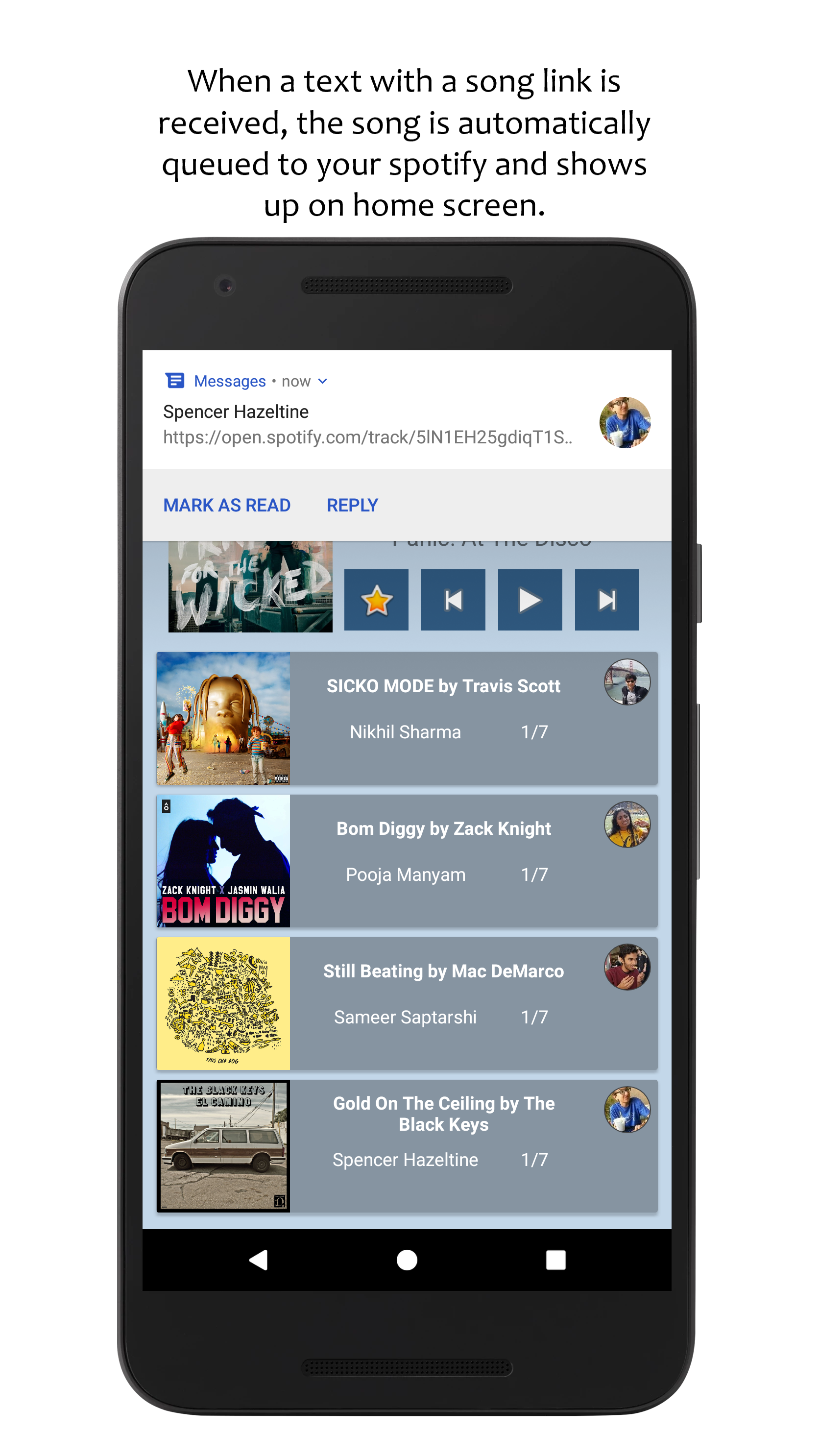 Screenshot of app
