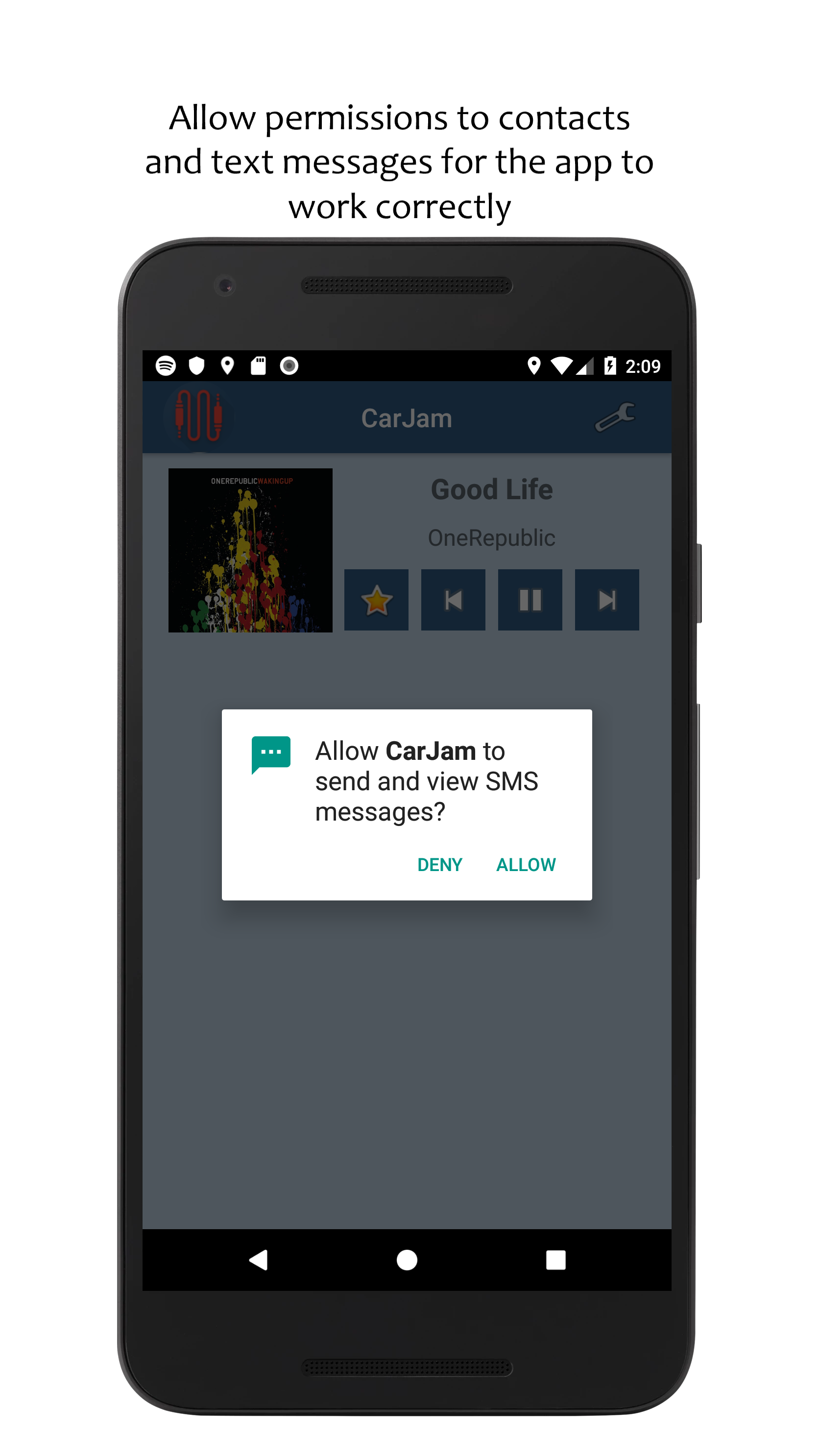 Screenshot of app