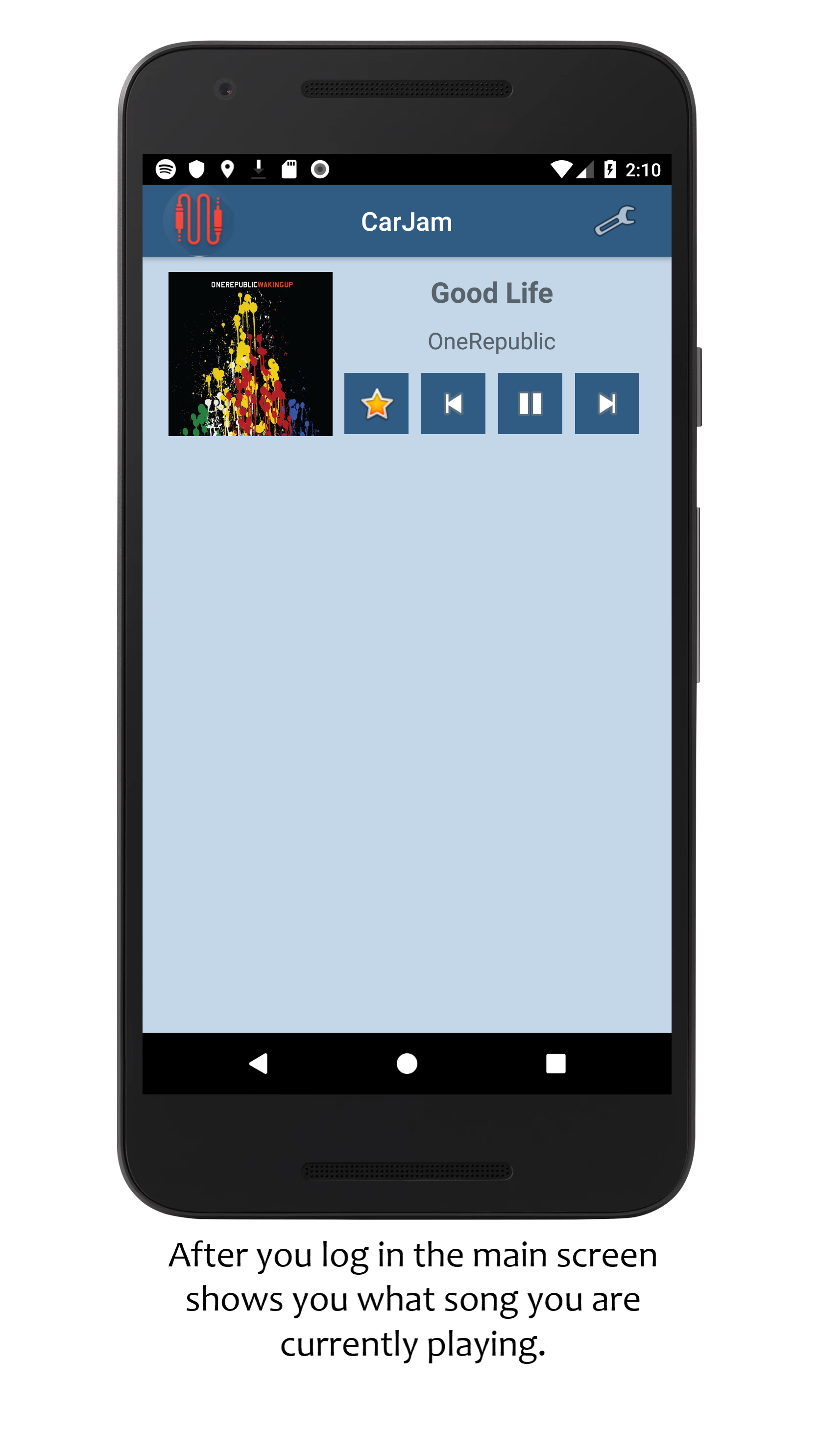Screenshot of app