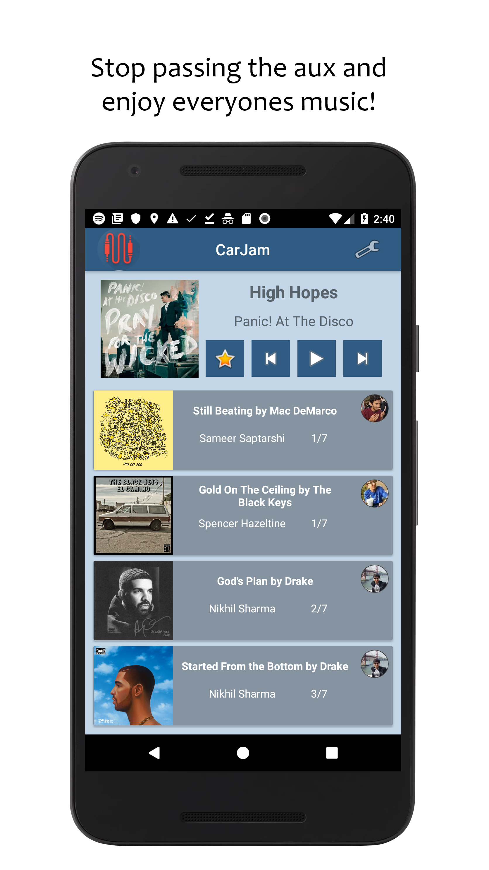 Screenshot of app